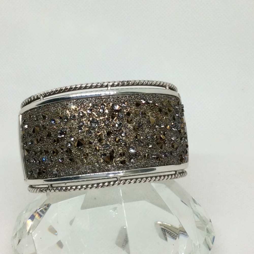 Brighton crystal melles wide bangle bracelet